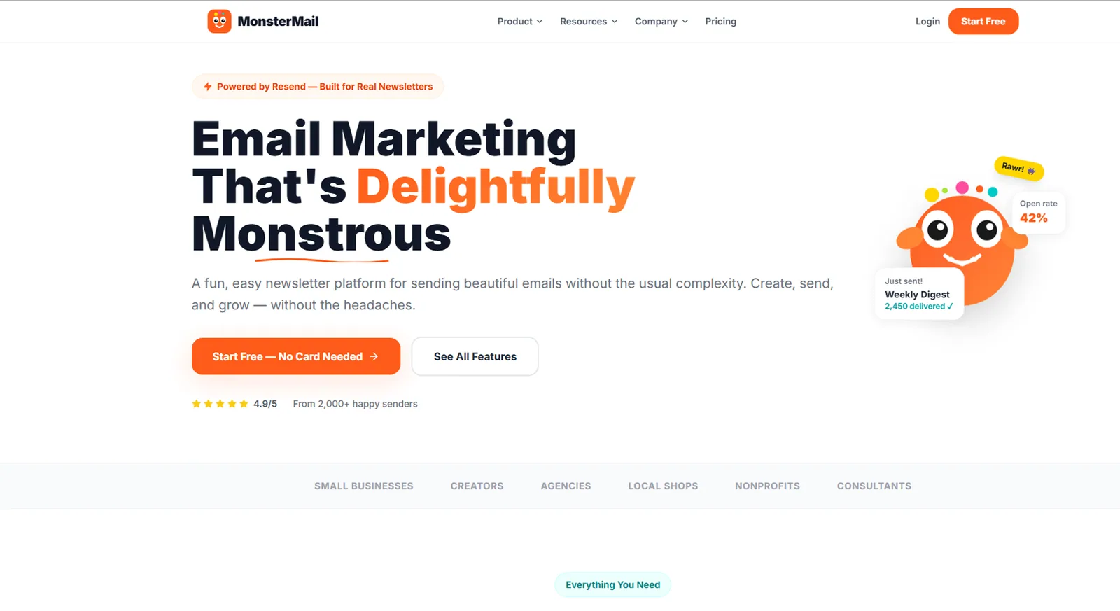 MonsterMail screenshot: the front door